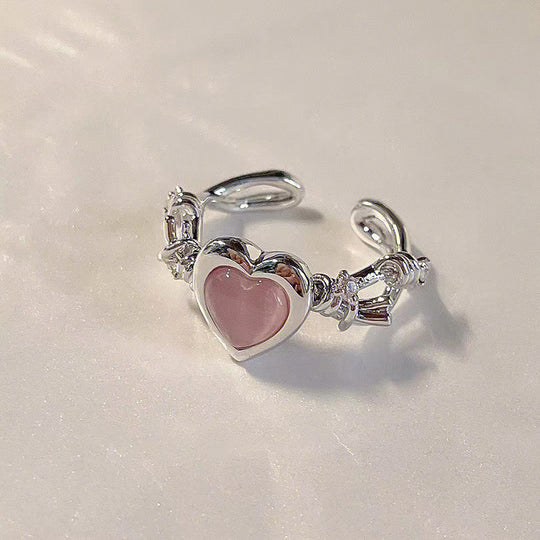 Small Design Feeling Opal Love Ring