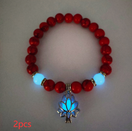 Energy Luminous Lotus Natural Stone Yoga Bracelet