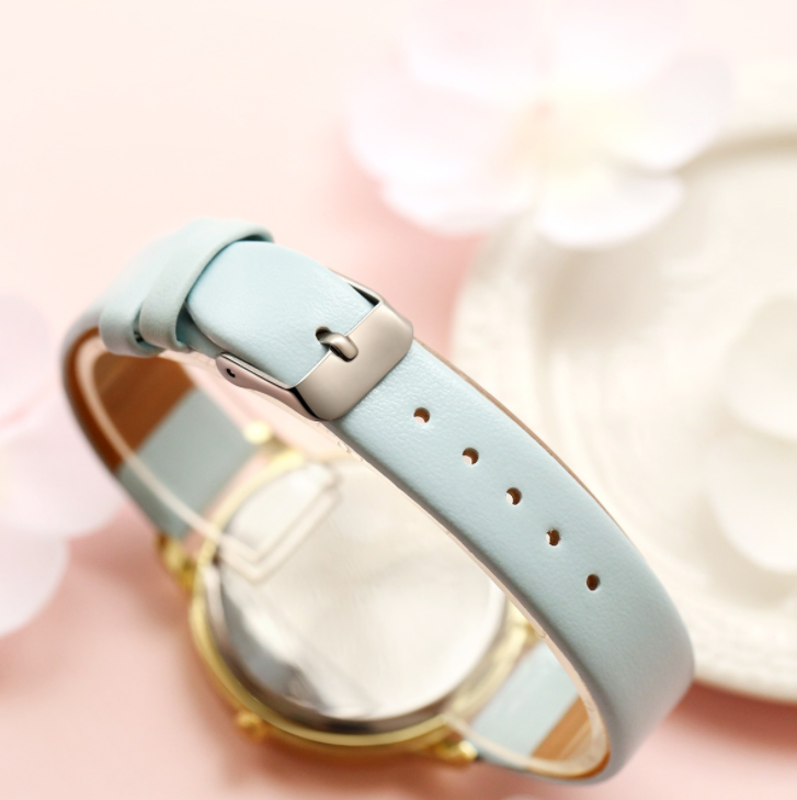 High Quality Fashion Leather Strap Rose Gold Women Watch