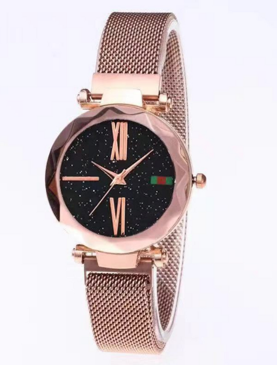 Buckle Starry Diamond Geometric Surface Quartz Wristwatch