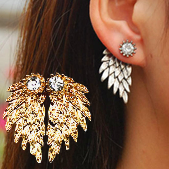 Angel Wings Women Earrings Inlaid Crystal Ear Jewelry Earring