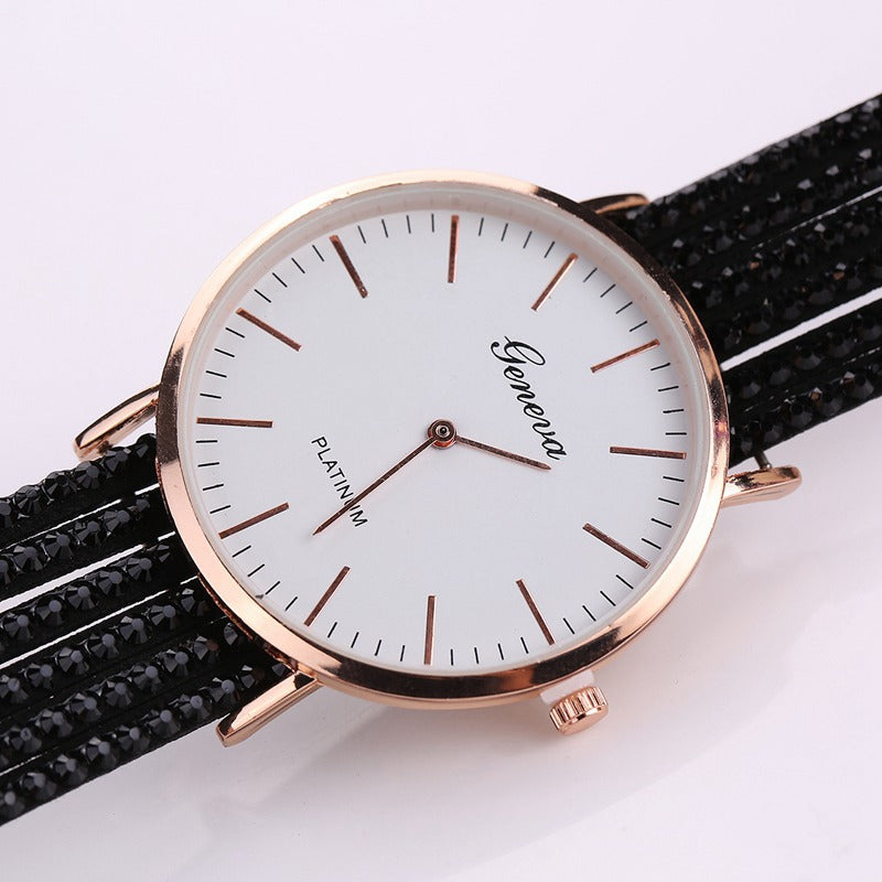 Fashion Geneva Flowers Watches Women Dress Elegant Quartz Bracelet