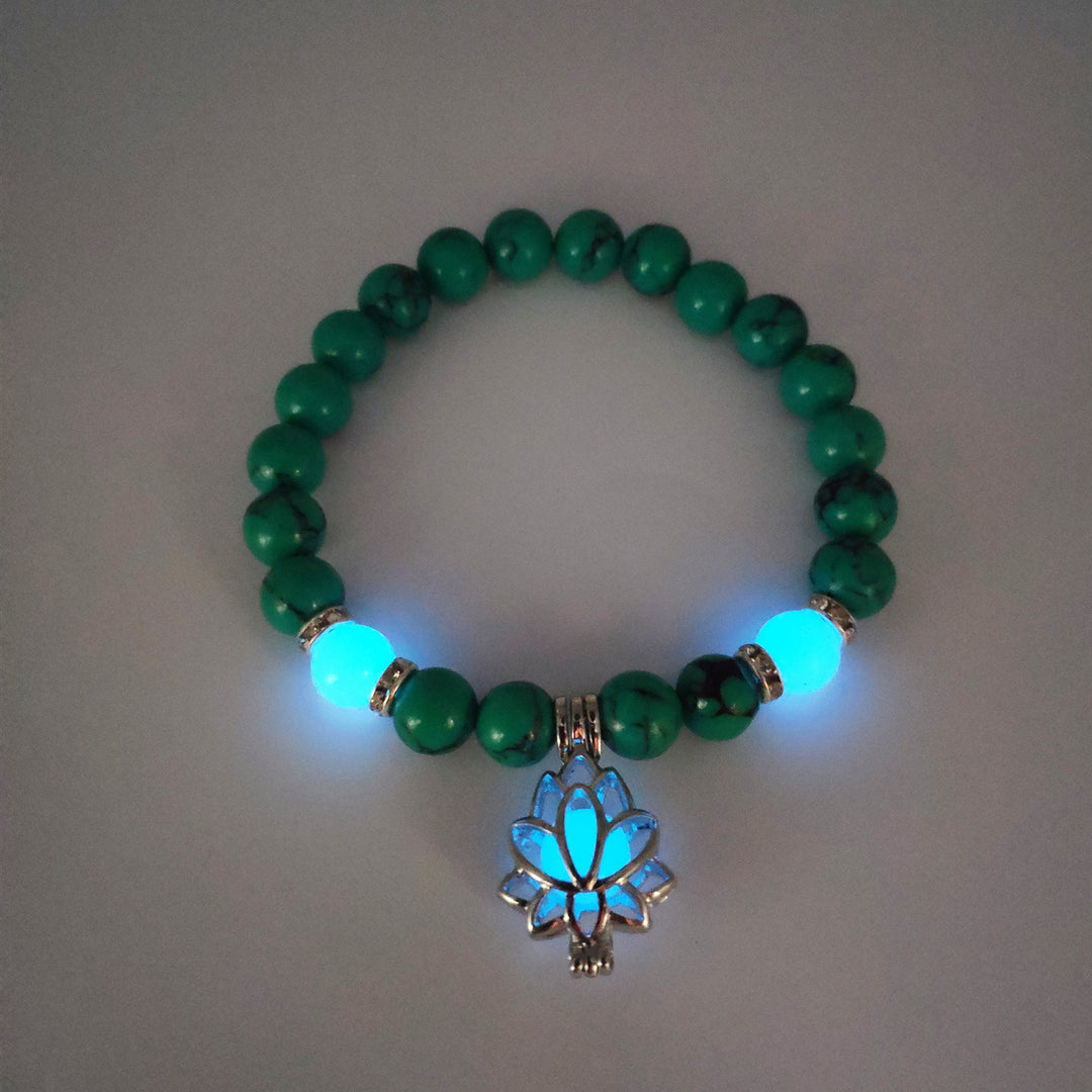 Energy Luminous Lotus Natural Stone Yoga Bracelet