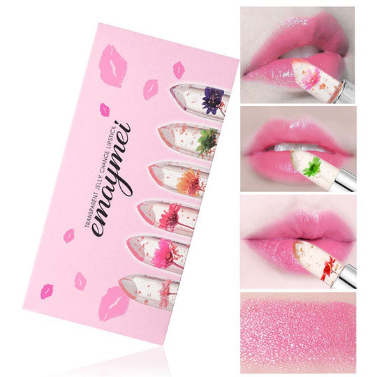 Jelly Flower Lipstick Color Changing Lip Gloss Moistening Temperature