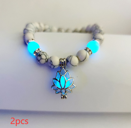 Energy Luminous Lotus Natural Stone Yoga Bracelet