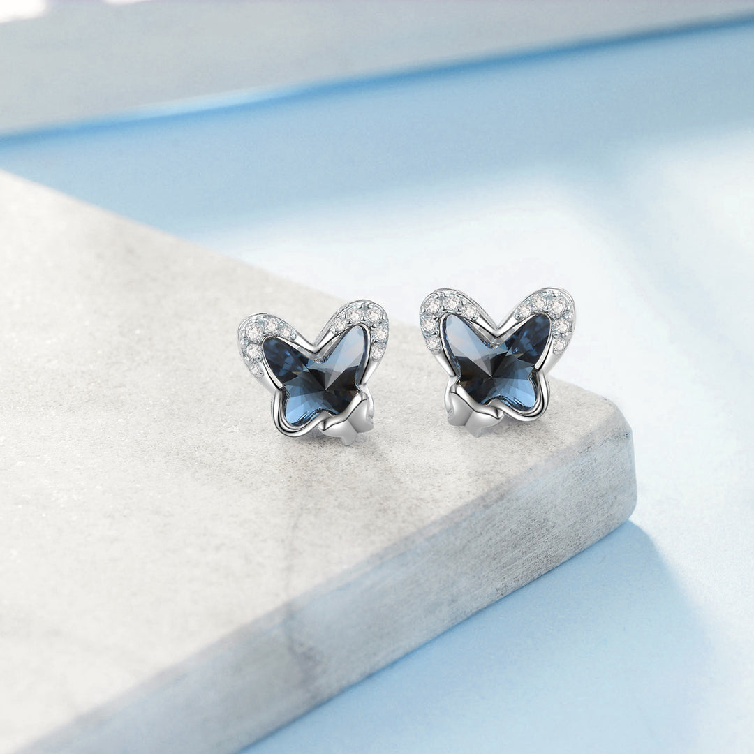 925 Sterling Silver Butterfly Stud Hypoallergenic Earring