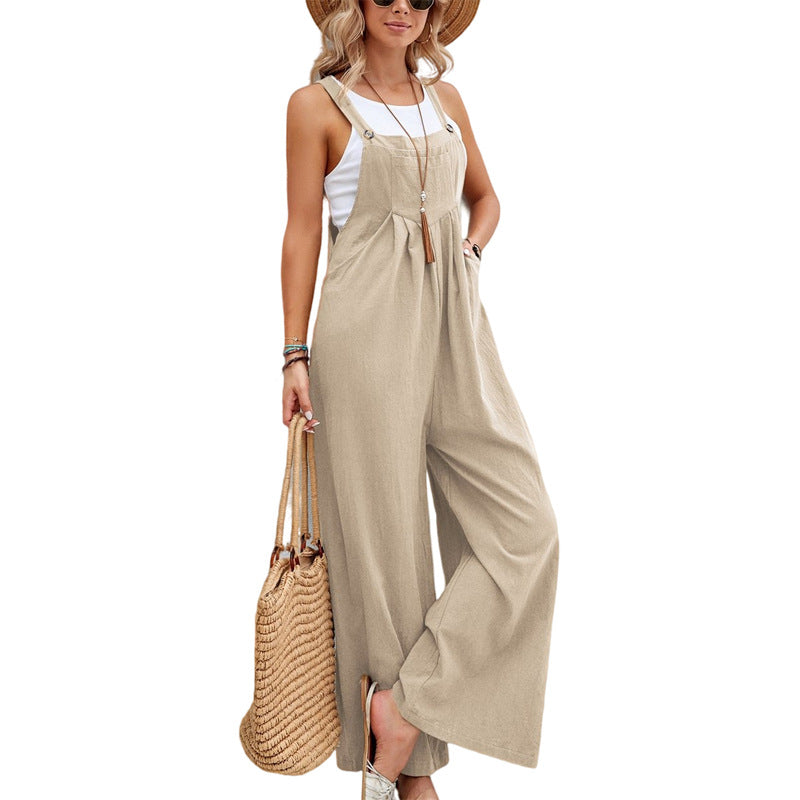 Women Long Bib Pants Overalls Casual Loose Rompers Jumpsuits