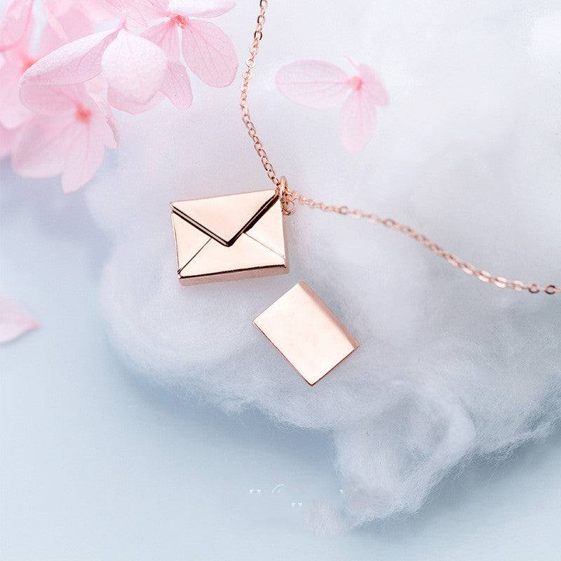 Fashion Jewelry Envelop Necklace Women Lover Letter Pendant