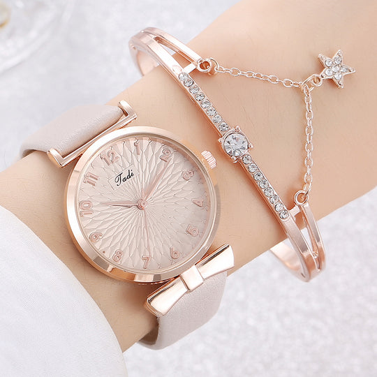 Set Fashion Literal Drainage Product Bracelet Set Watch