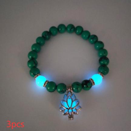 Energy Luminous Lotus Natural Stone Yoga Bracelet