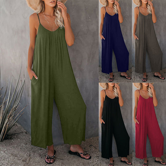 Jumpsuits Romper Jumpsuit With Pockets Long Pant Summer