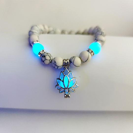 Energy Luminous Lotus Natural Stone Yoga Bracelet