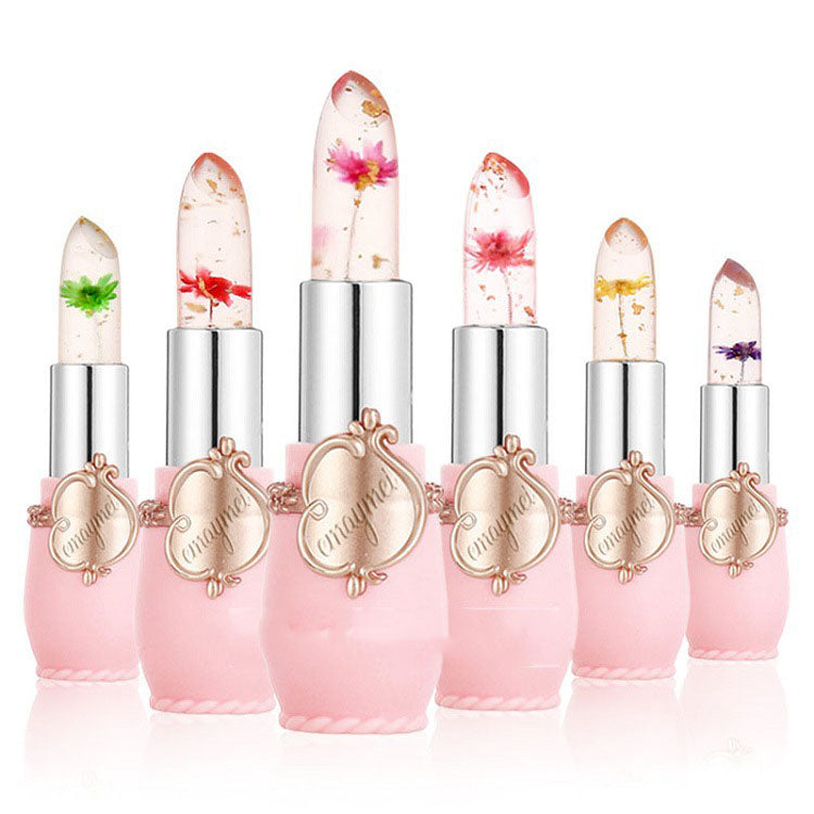 Jelly Flower Lipstick Color Changing Lip Gloss Moistening Temperature