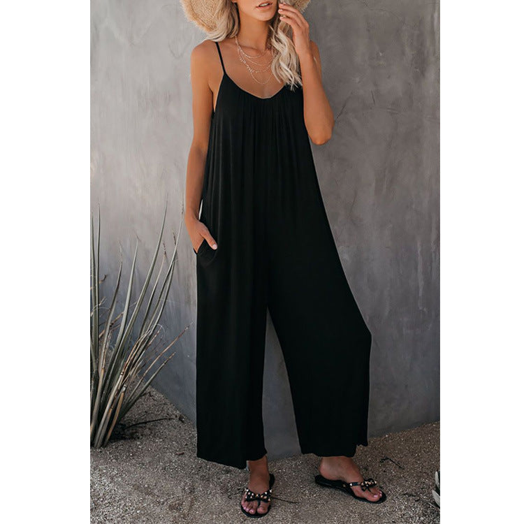 Jumpsuits Romper Jumpsuit With Pockets Long Pant Summer