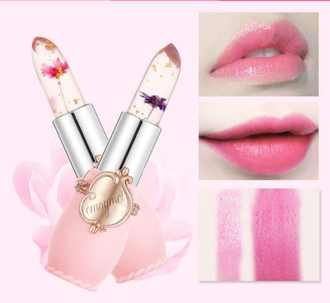 Jelly Flower Lipstick Color Changing Lip Gloss Moistening Temperature