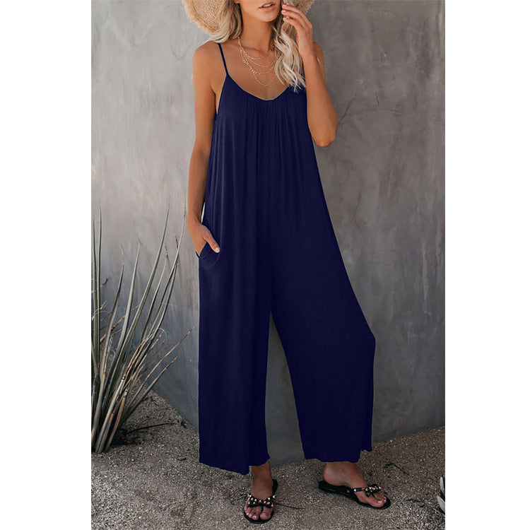 Jumpsuits Romper Jumpsuit With Pockets Long Pant Summer