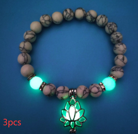 Energy Luminous Lotus Natural Stone Yoga Bracelet