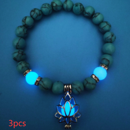 Energy Luminous Lotus Natural Stone Yoga Bracelet