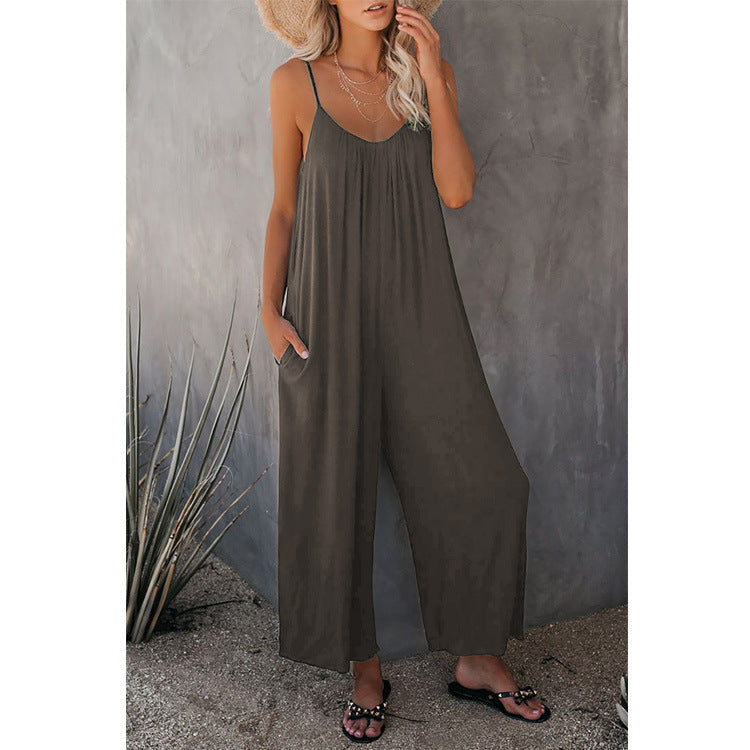 Jumpsuits Romper Jumpsuit With Pockets Long Pant Summer