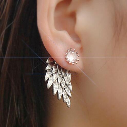 Angel Wings Women Earrings Inlaid Crystal Ear Jewelry Earring