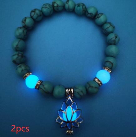 Energy Luminous Lotus Natural Stone Yoga Bracelet