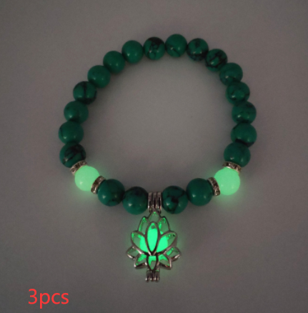 Energy Luminous Lotus Natural Stone Yoga Bracelet