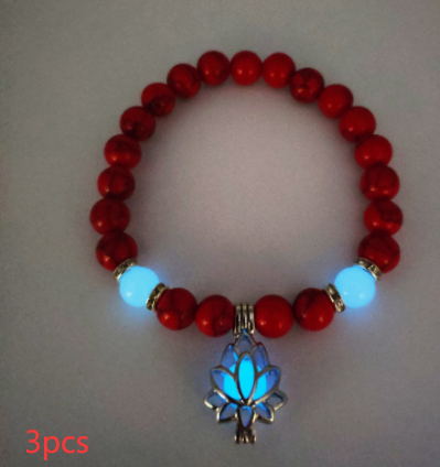 Energy Luminous Lotus Natural Stone Yoga Bracelet