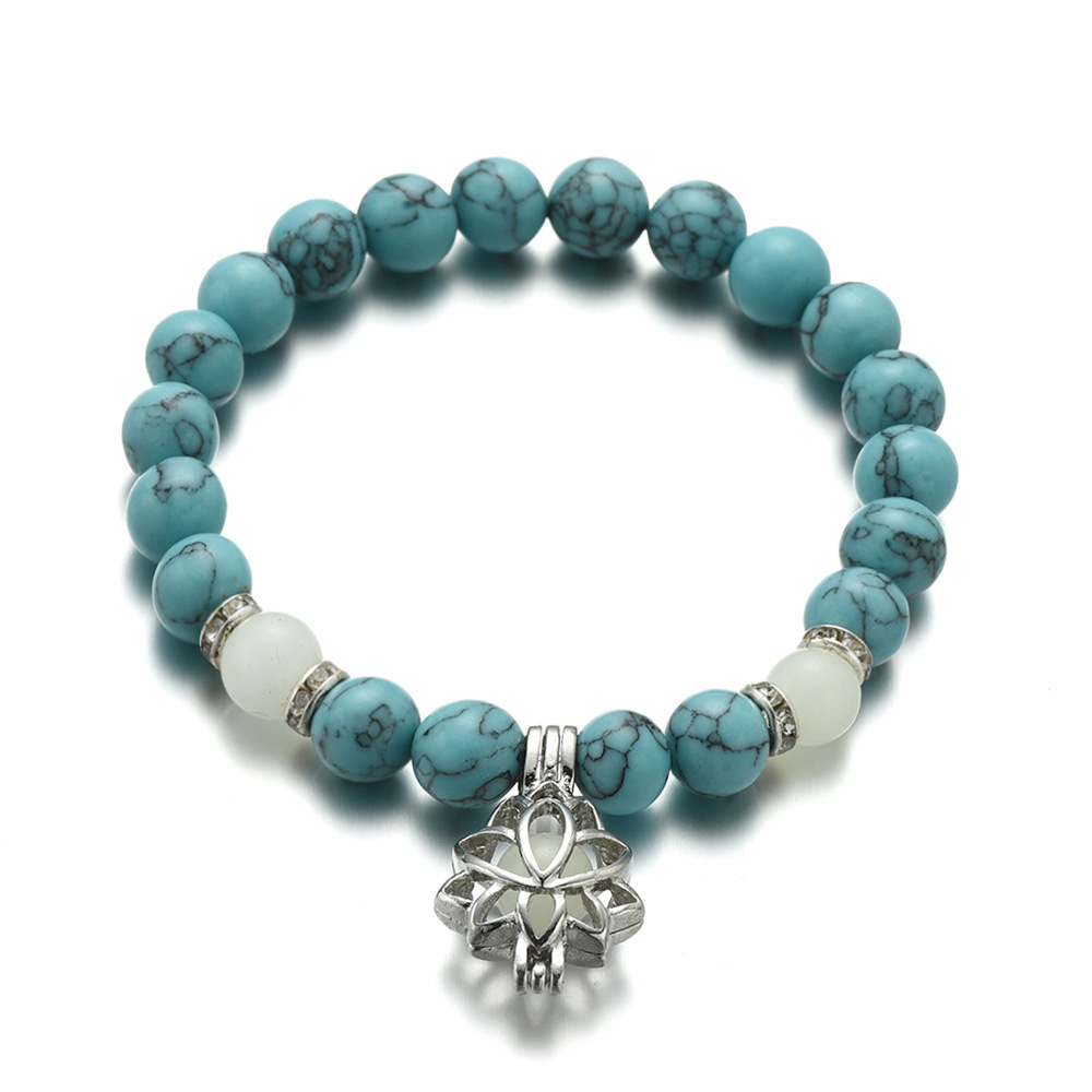 Energy Luminous Lotus Natural Stone Yoga Bracelet