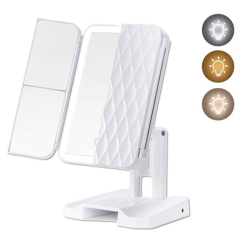 180 Rotation Adjustable Touch Dimmer Table Makeup Mirror