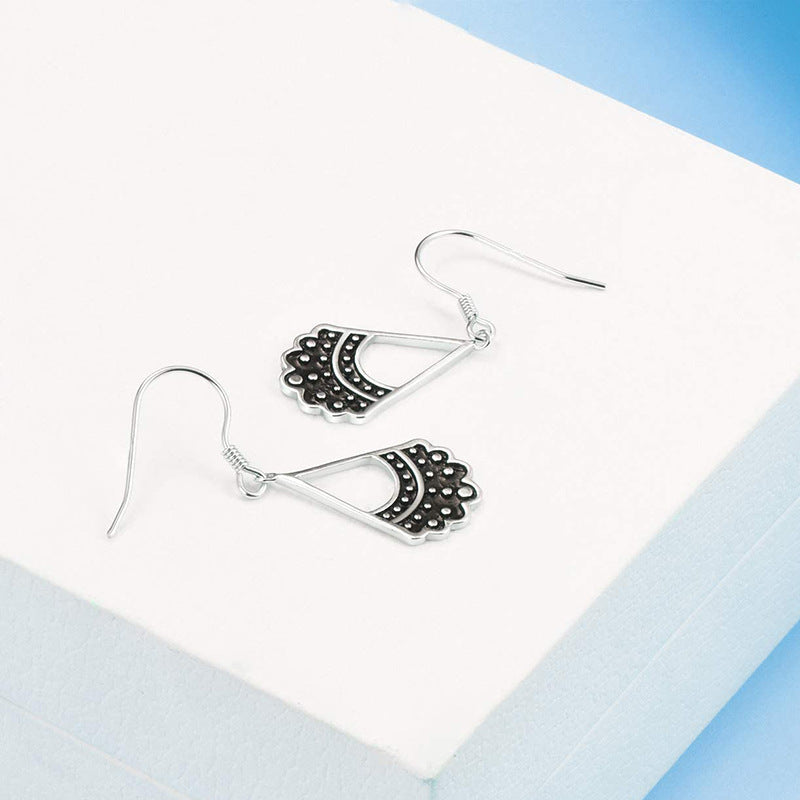 925 Silver Rbg Shaped Collar Earrings For Ruth Bader