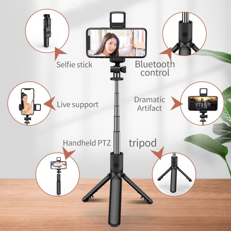 New 3 In 1 Wireless Selfie Tripod